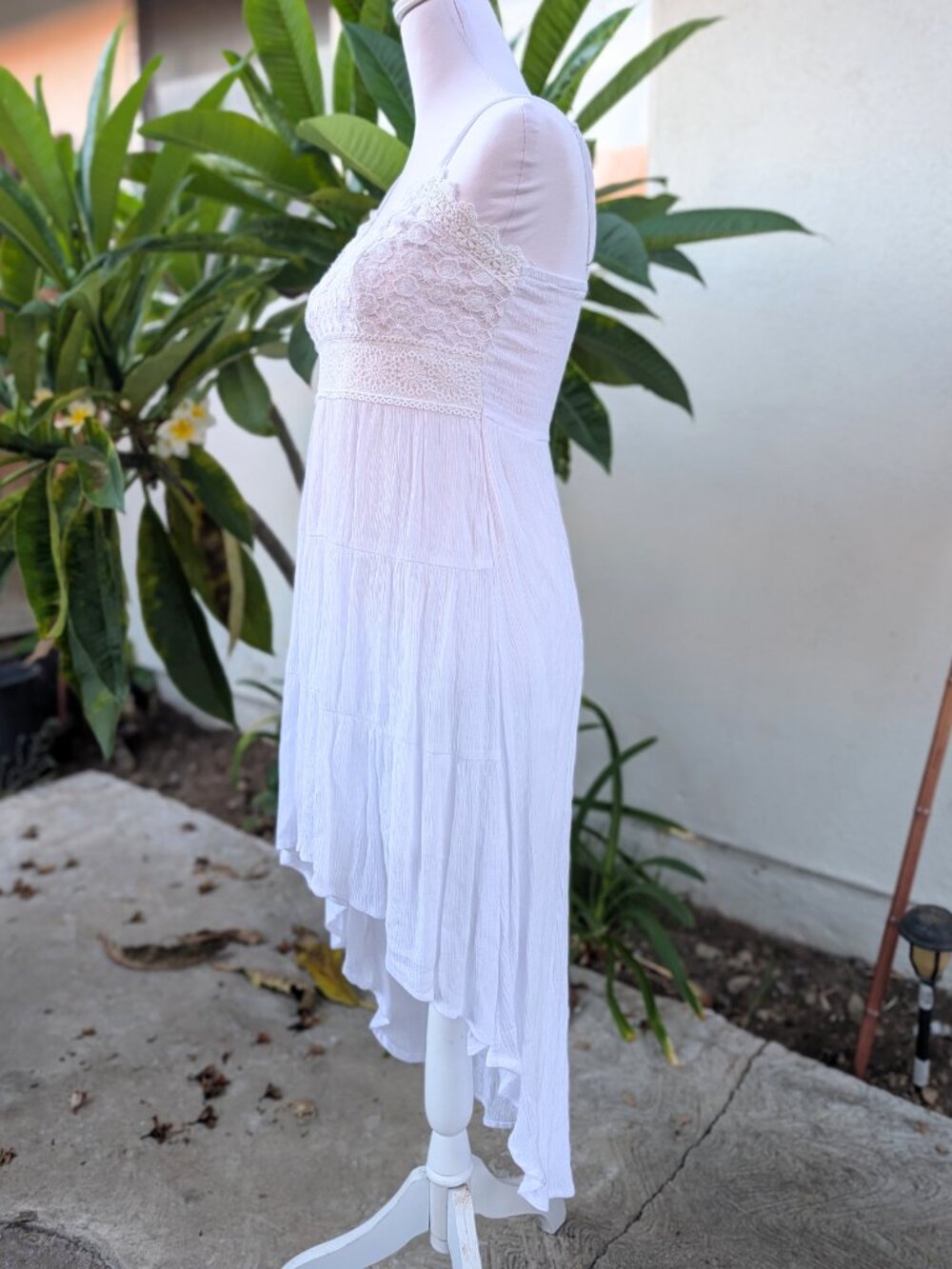 No Boundaries white flowy dress lace overlay Hoco Homecoming M 7-9 VGUC - Picture 2 of 8